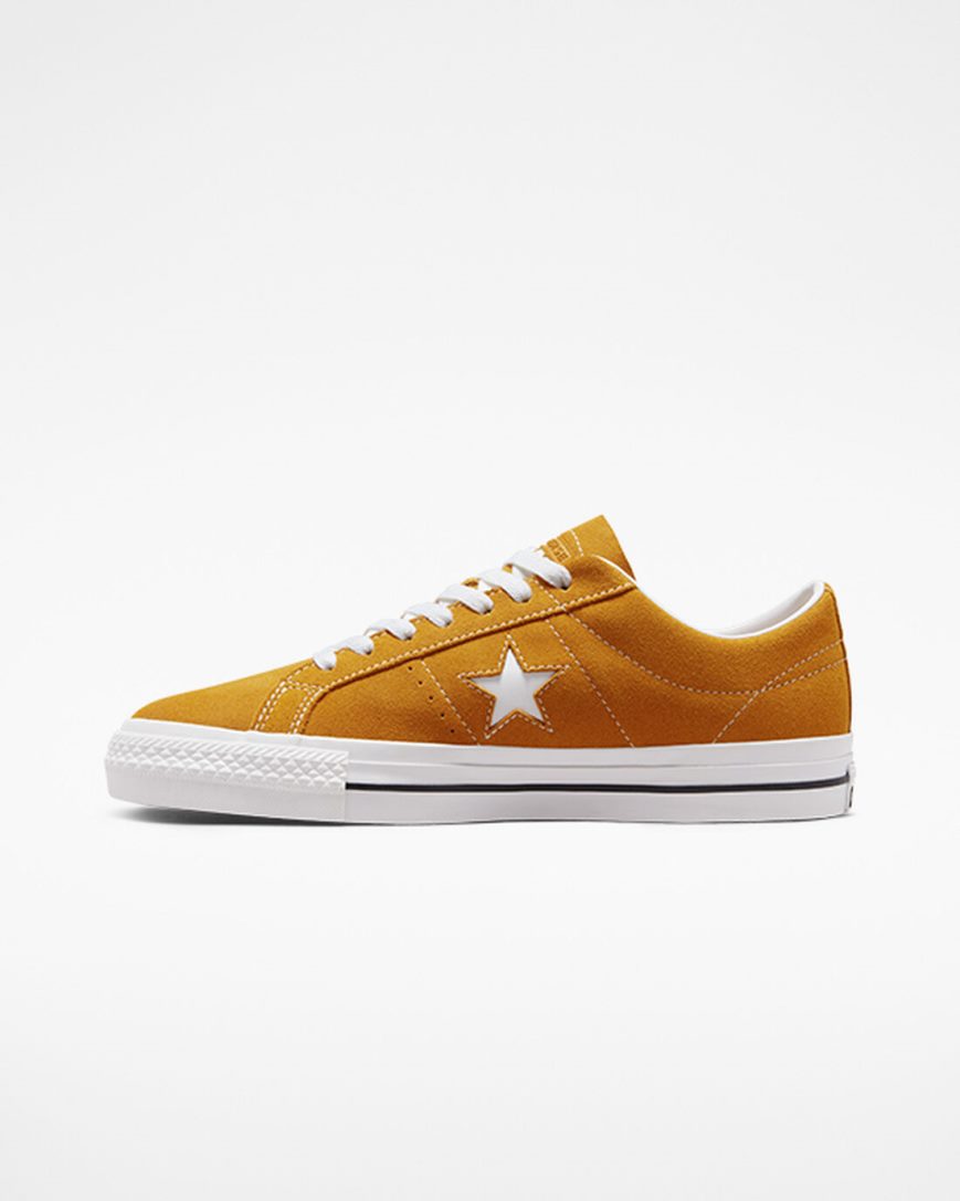 Men's Converse One Star Pro Skate Shoes Gold Orange / White / Black | AU C4631P